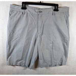Ashworth Men's Gray Check Golf Shorts 36 Classic Fit Flat Front 10in Pockets